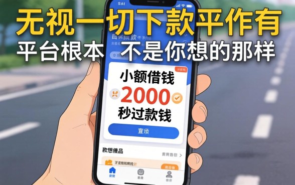 我试了小额借钱2000秒过软件，发现无视一切下款的平台根本不是你想的那样