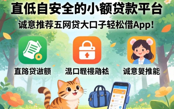 门槛低又安全的小额贷款平台，诚意推荐五个网贷大口子轻松借app