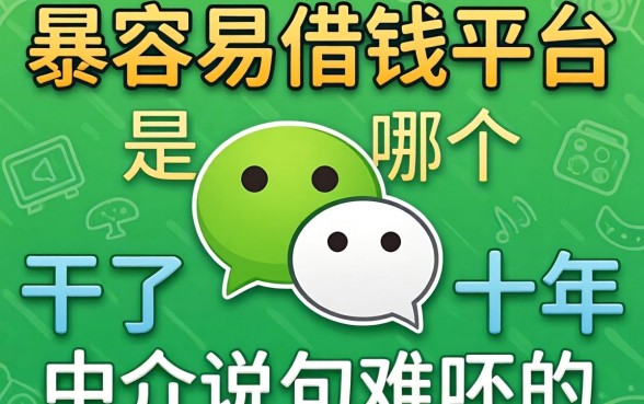 微信最容易借钱的平台是哪个？干了十年中介说句难听的