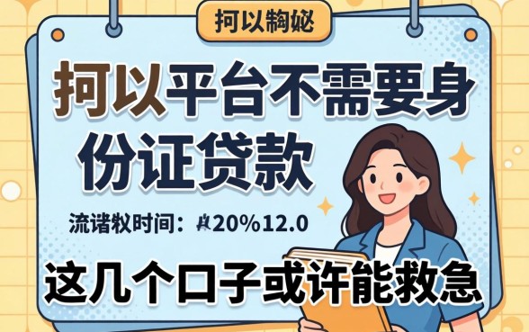 揭秘什么平台不需要身份证贷款，这几个口子或许能救急