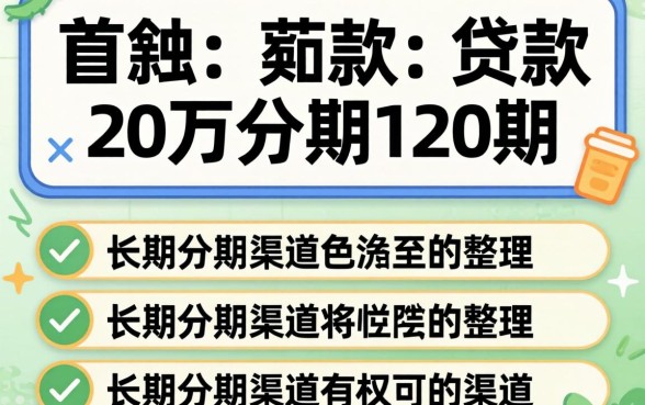 在哪里可以贷款20万分期120期？整理几个长期分期渠道