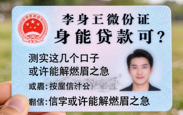 微信用身份证能贷款不？实测这几个口子或许能解燃眉之急