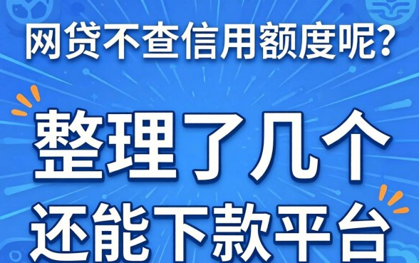什么网贷不查信用额度呢？整理了几个还能下款的平台