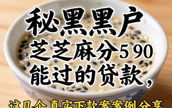 揭秘黑户芝麻分590能过的贷款，这几个真实下款案例分享