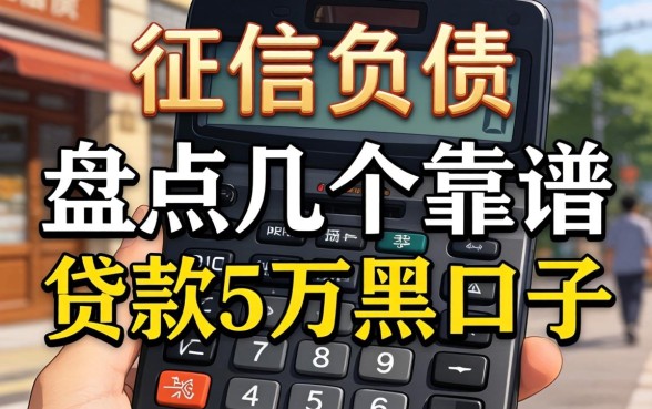 无视征信负债？盘点几个靠谱的贷款5万黑口子