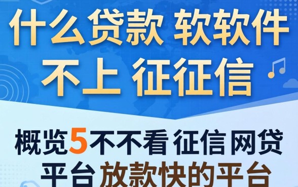 什么贷款软件不上征信2026，概览5个不看征信网贷平台放款快的平台