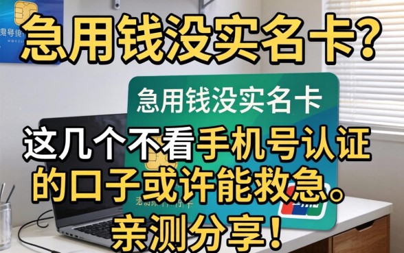 急用钱没实名卡？这几个不看手机号认证的口子或许能救急，亲测分享！