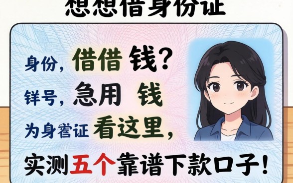 只有身份证号想借钱?急用钱看这里,实测五个靠谱下款口子!