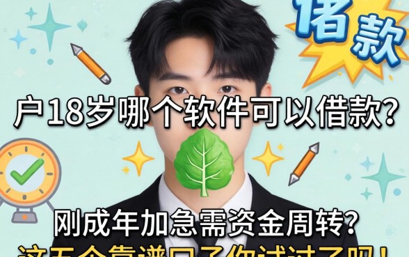 黑户18岁哪个软件可以借款？刚成年急需资金周转，这五个靠谱口子你试过吗？