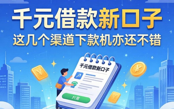 揭秘千元借款新口子2026,这几个渠道下款几率还不错