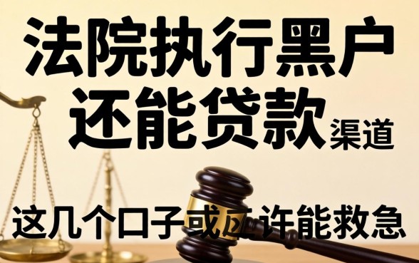 揭秘有法院执行黑户还能贷款的渠道，这几个口子或许能救急