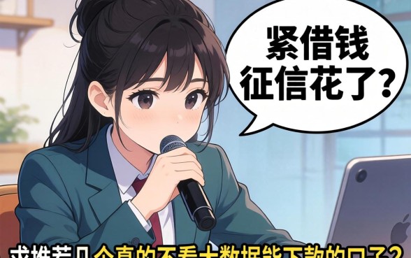 手头紧想借钱但征信花了？求推荐几个真的不看大数据能下款的口子！