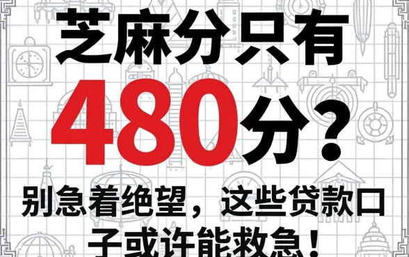 芝麻分只有480分？别急着绝望，这些贷款口子或许能救急！