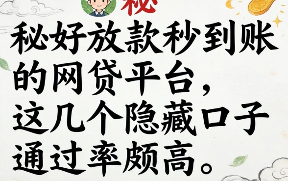 揭秘好放款秒到账的网贷平台，这几个隐藏口子通过率颇高