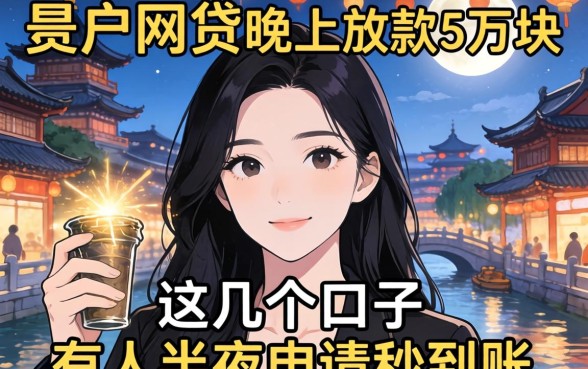 黑户网贷晚上放款5万块：这几个口子有人半夜申请秒到账