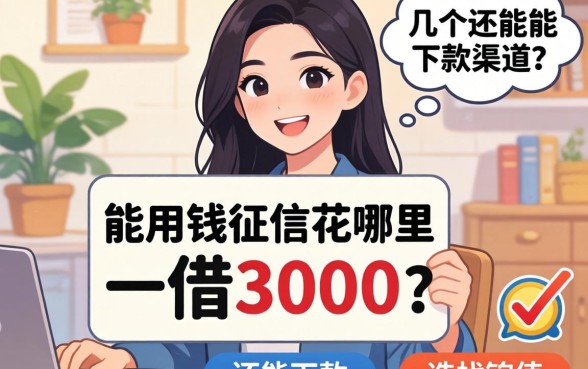 急用钱征信花哪里能借3000？整理了几个还能下款的渠道