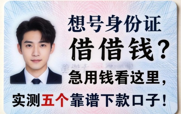 只有身份证号想借钱?急用钱看这里,实测五个靠谱下款口子!