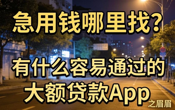 深夜急用钱哪里找？有什么容易通过的大额贷款app能解燃眉之急？