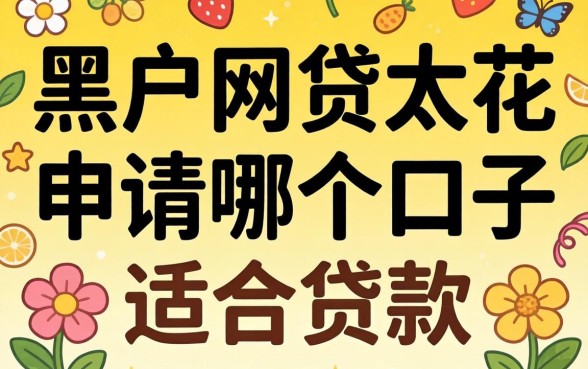 黑户网贷太花申请哪个口子适合贷款