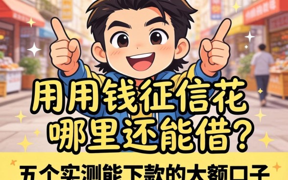 急用钱征信花哪里还能借？分享五个实测能下款的大额口子