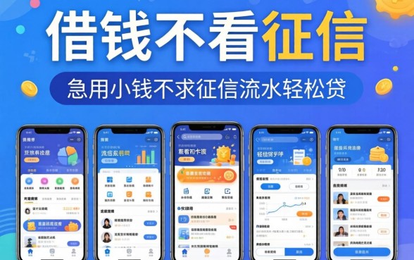 哪里借钱不看征信的平台,罗列五个急用小钱不求征信流水轻松贷的软件