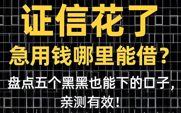 征信花了急用钱哪里能借?盘点五个黑户也能下的口子,亲测有效!