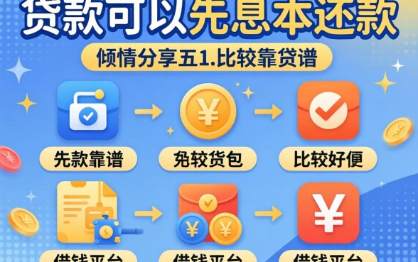 什么贷款可以先息后本还款，倾情分享五个比较靠谱的借钱平台