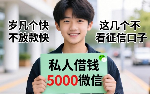 16岁私人借钱5000微信,这几个放款快不看征信的口子