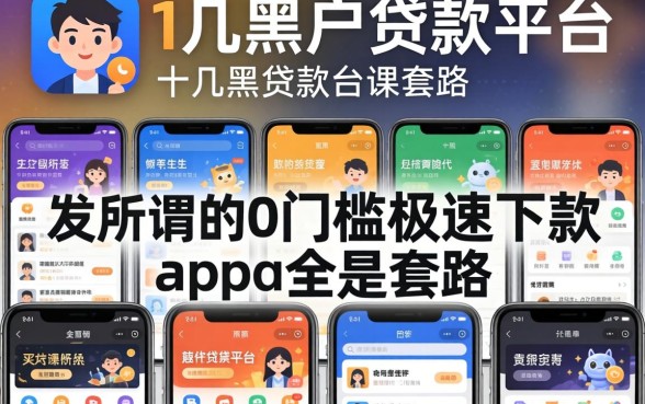 我试了十几个黑户贷款平台,发现所谓的0门槛极速下款app全是套路