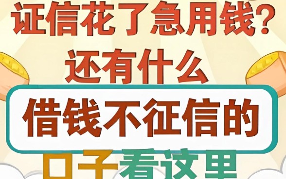 征信花了急用钱？还有什么借钱不征信的口子看这里