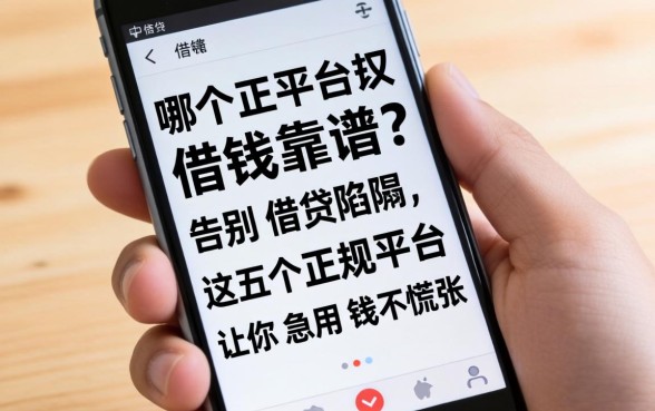 手机上哪个平台借钱靠谱？告别借贷陷阱，这五个正规平台让你急用钱不慌张
