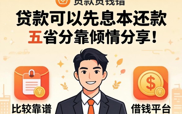 什么贷款可以先息后本还款，倾情分享五个比较靠谱的借钱平台