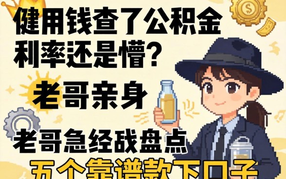 急用钱查了公积金利率还是懵?老哥亲身经历盘点五个靠谱下款口子