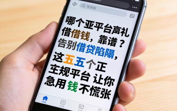 手机上哪个平台借钱靠谱？告别借贷陷阱，这五个正规平台让你急用钱不慌张