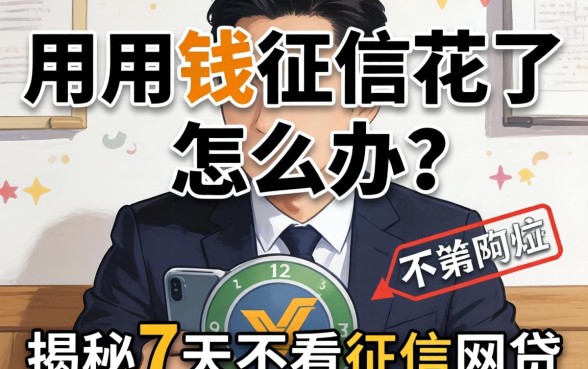 急用钱征信花了怎么办？揭秘7天不看征信的网贷有哪些