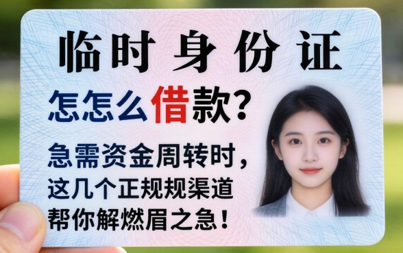 临时身份证怎么借款?急需资金周转时,这几个正规渠道帮你解燃眉之急!