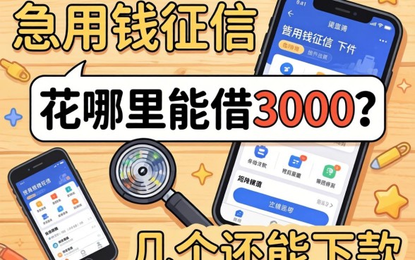 急用钱征信花哪里能借3000？整理了几个还能下款的渠道