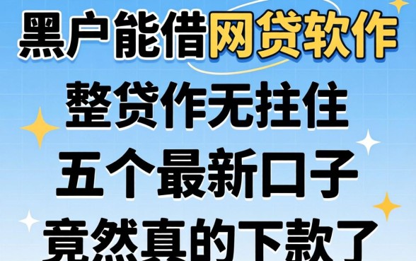我整理了黑户能借的网贷软件，这五个最新口子竟然真的下款了