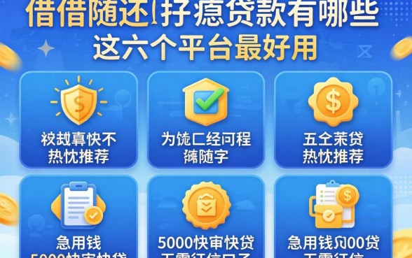 随借随还的贷款有哪些-这六个平台最好用，热忱推荐五个急用钱5000快审快贷无需征信口子