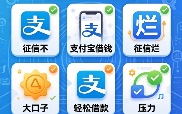 征信黑征信不好征信烂支付宝借钱大口子，规整五个轻松借款无压力app