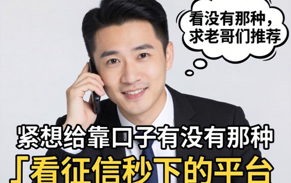 手头紧想找个靠谱口子，有没有那种不看征信秒下的平台？求老哥们推荐几个稳的！