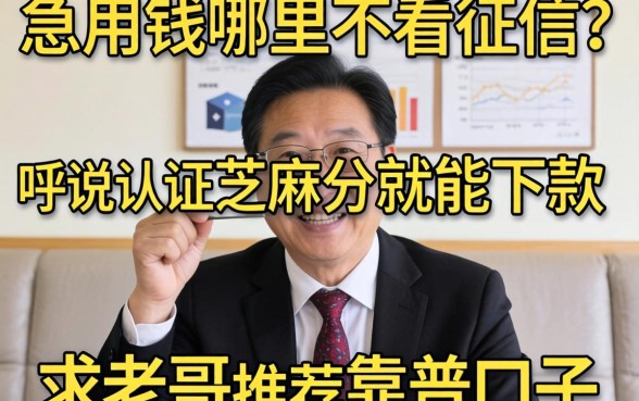 急用钱哪里可以不看征信？听说认证芝麻分就能下款，求老哥推荐靠谱口子！
