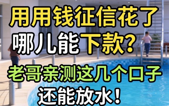 急用钱征信花了哪儿能下款？老哥亲测这几个口子还能放水！