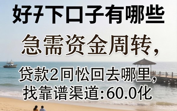 2026贷款好下口子有哪些?急需资金周转去哪里找靠谱渠道?