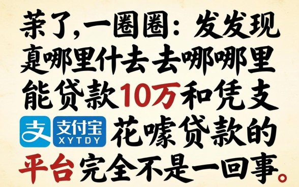 我试了一圈，发现去哪里能贷款十万和凭支付宝花呗贷款的平台完全不是一回事