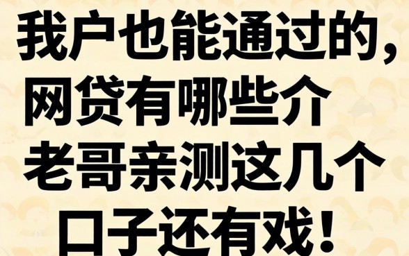 黑户也能通过的网贷有哪些?老哥亲测这几个口子还有戏!