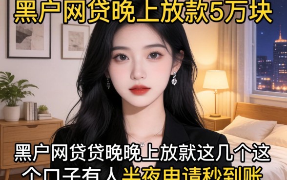 黑户网贷晚上放款5万块：这几个口子有人半夜申请秒到账