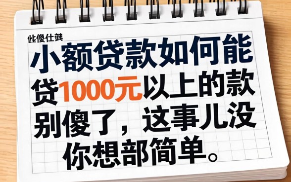 小额贷款如何能贷1000元以上的款？别傻了，这事儿没你想那么简单