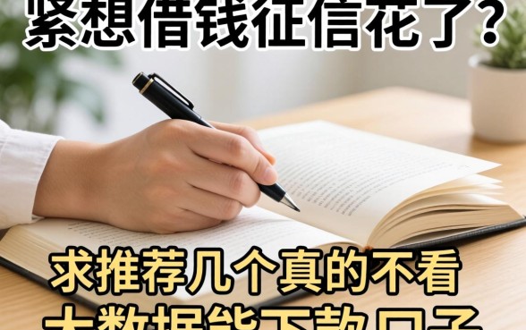 手头紧想借钱但征信花了？求推荐几个真的不看大数据能下款的口子！
