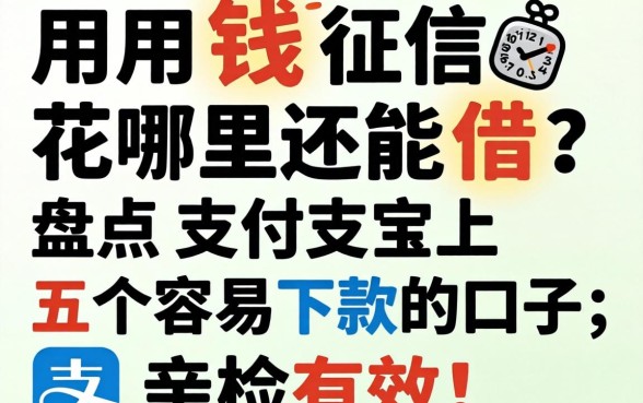 急用钱征信花哪里还能借?盘点支付宝上五个容易下款的口子,亲测有效!